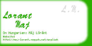 lorant maj business card